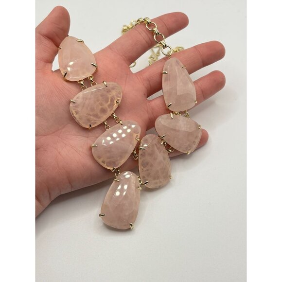 Kendra Scott Gold-Plated Necklace With Rose Quartz Accents - Picture 4 of 6